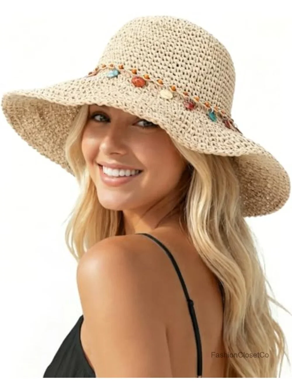 Handcrafted Paper Straw Bucket Hat with UPF 50+ Sun Protection, Foldable &